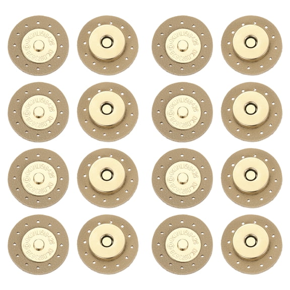 Uxcell 8 Pcs Leather Snaps Buttons, Magnetic Purse Snap Closure Round Bag Fastener Clasps for Handbag Clothes Accessories DIY Craft Hand Sewing, Khaki
