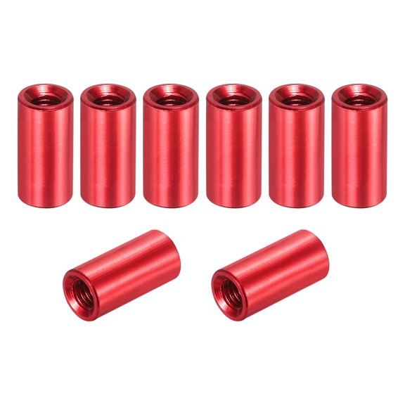 Uxcell 8 Pcs M3x10mm Round Aluminum Standoff Column Spacer, Coupling Screws Female Threaded Spacers for RC Multirotor Parts DIY FPV Quadcopter (Red)