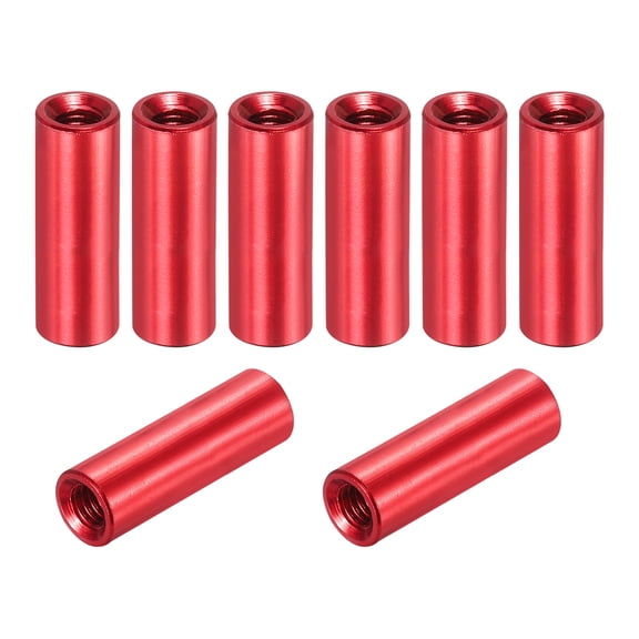 Uxcell 8 Pcs M3x20mm Round Aluminum Standoff Column Spacer, Coupling Screws Female Threaded Spacers for RC Multirotor Parts DIY FPV Quadcopter (Red)