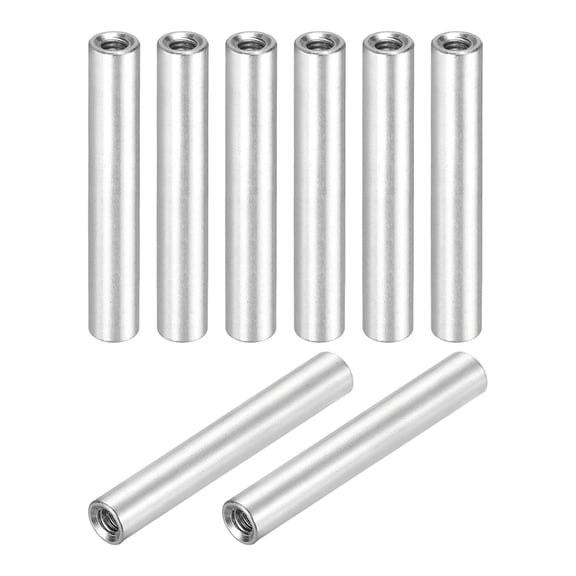Uxcell 8 Pcs M3x35mm Round Aluminum Standoff Column Spacer, Coupling Screws Female Threaded Spacers for RC Multirotor Parts DIY FPV Quadcopter (Silver Tone)