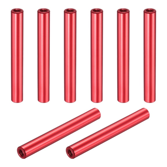 Uxcell 8 Pcs M3x40mm Round Aluminum Standoff Column Spacer, Coupling Screws Female Threaded Spacers for RC Multirotor Parts DIY FPV Quadcopter (Red)