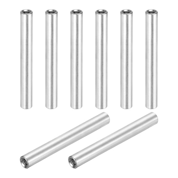 Uxcell 8 Pcs M3x45mm Round Aluminum Standoff Column Spacer, Coupling Screws Female Threaded Spacers for RC Multirotor Parts DIY FPV Quadcopter (Silver Tone)