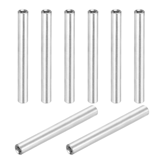 Uxcell 8 Pcs M3x50mm Round Aluminum Standoff Column Spacer, Coupling Screws Female Threaded Spacers for RC Multirotor Parts DIY FPV Quadcopter (Silver Tone)