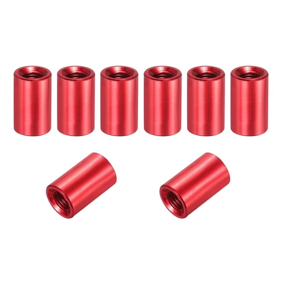 Uxcell 8 Pcs M3x8mm Round Aluminum Standoff Column Spacer, Coupling Screws Female Threaded Spacers for RC Multirotor Parts DIY FPV Quadcopter (Red)