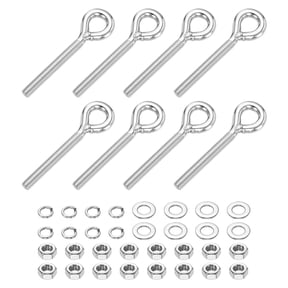 Uxcell 8 Pcs M8 Eye Hook Bolt, 8.3 Inch Stainless Steel Eye Bolt with Nut