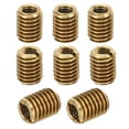 thumbnail image 1 of Uxcell 8 Pcs M8xM5x10mm Male to Female Brass Threaded Repair Insert Nut, Gold Tone, 1 of 7