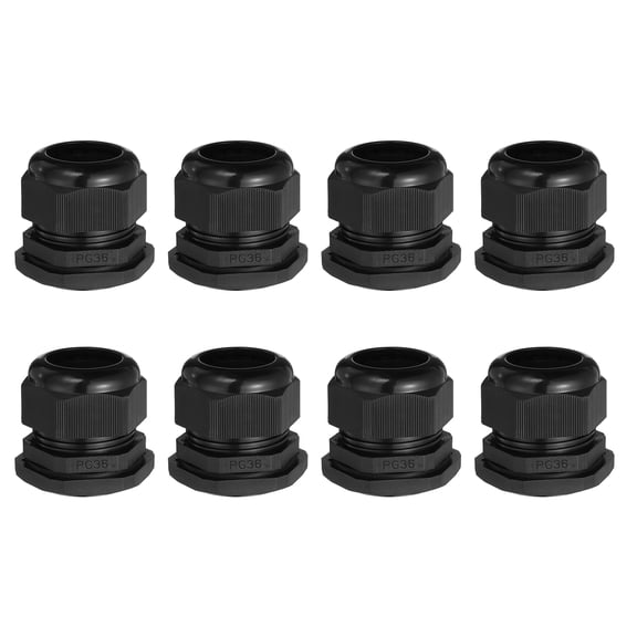 Uxcell 8 Pcs PG36 Cable Gland, 22-32mm Wire Hole Strain Relief Cable Joint for Cable Fixing, Wiring, Repairing, Gland Replacement, Electrical Appliances, Black