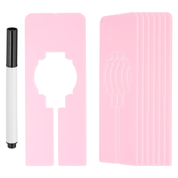 Uxcell 8 Pcs Rectangle Clothes Dividers, 5 Inch Blank Clothing Rack Divider with Pen, Pink