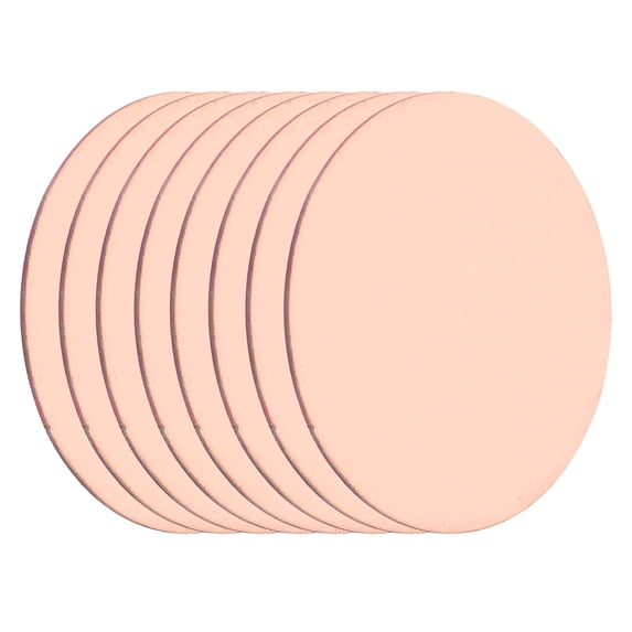 Uxcell 8 Pcs Round Copper Plate, 30mm (1.18") Dia Pure Copper Sheets, 0.5mm T2 Pure Copper Plates for Crafts, DIY, Electrical Repairs, Industrial Use