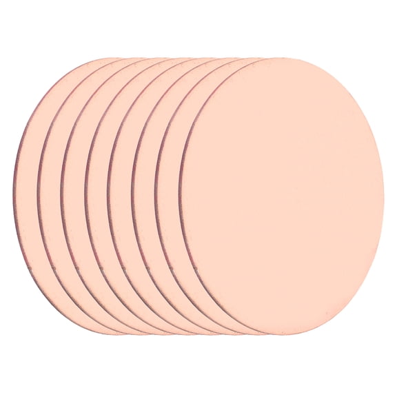 Uxcell 8 Pcs Round Copper Plate, 30mm (1.18") Dia Pure Copper Sheets, 0.5mm T2 Pure Copper Plates for Crafts, DIY, Electrical Repairs, Industrial Use