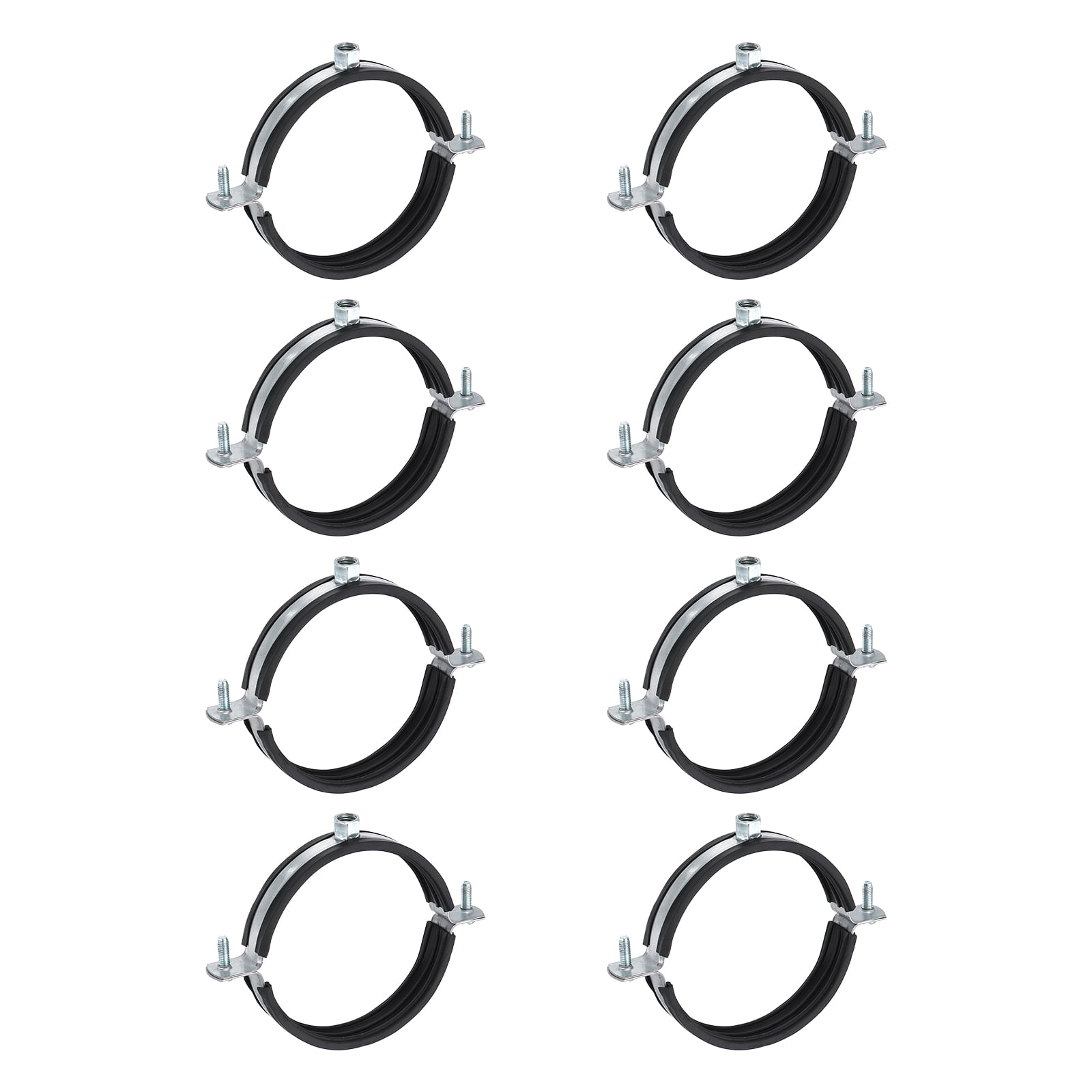 Uxcell 8 Pcs Split Ring Pipe Hanger 4-5/16" (110mm) Galvanized Steel