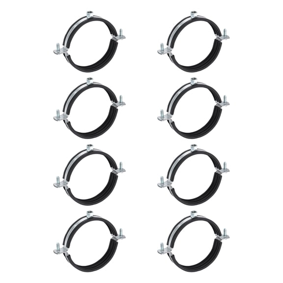 Uxcell 8 Pcs Split Ring Pipe Hanger 4-5/16" (110mm) Galvanized Steel Sheet Wall Ceiling Mount Adjustable Pipe Bracket Clamp for Plumbing HVAC (M10)
