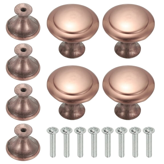 Uxcell 8 Pcs Stainless Steel Knobs, Single Hole Pull with Screw, 23mm Red