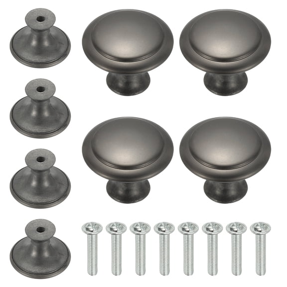 Uxcell 8 Pcs Stainless Steel Knobs, Single Hole Pull with Screw, 27mm Grey