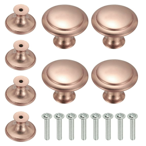 Uxcell 8 Pcs Stainless Steel Knobs, Single Hole Pull with Screw, 27mm Red