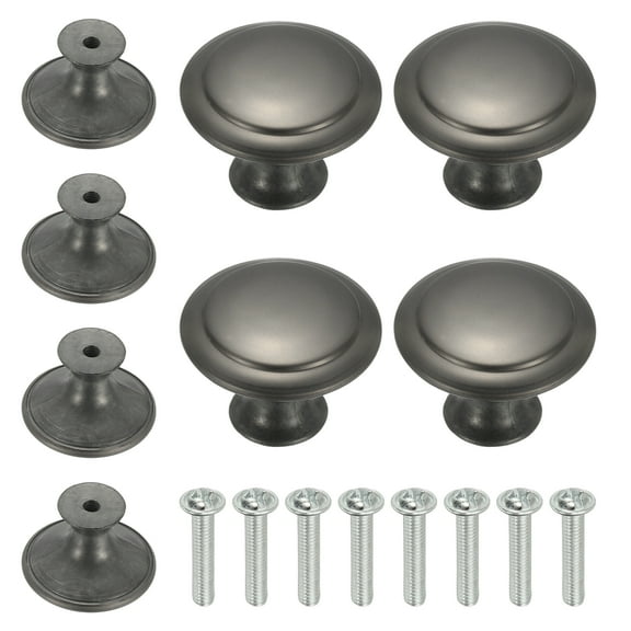 Uxcell 8 Pcs Stainless Steel Knobs, Single Hole Pull with Screw, 30mm Gray