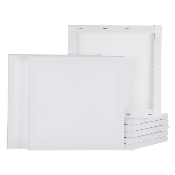 Uxcell 8 Pcs Stretched Canvas, 10x10" Artist Boards 4/5" Profile Cotton Panels,White