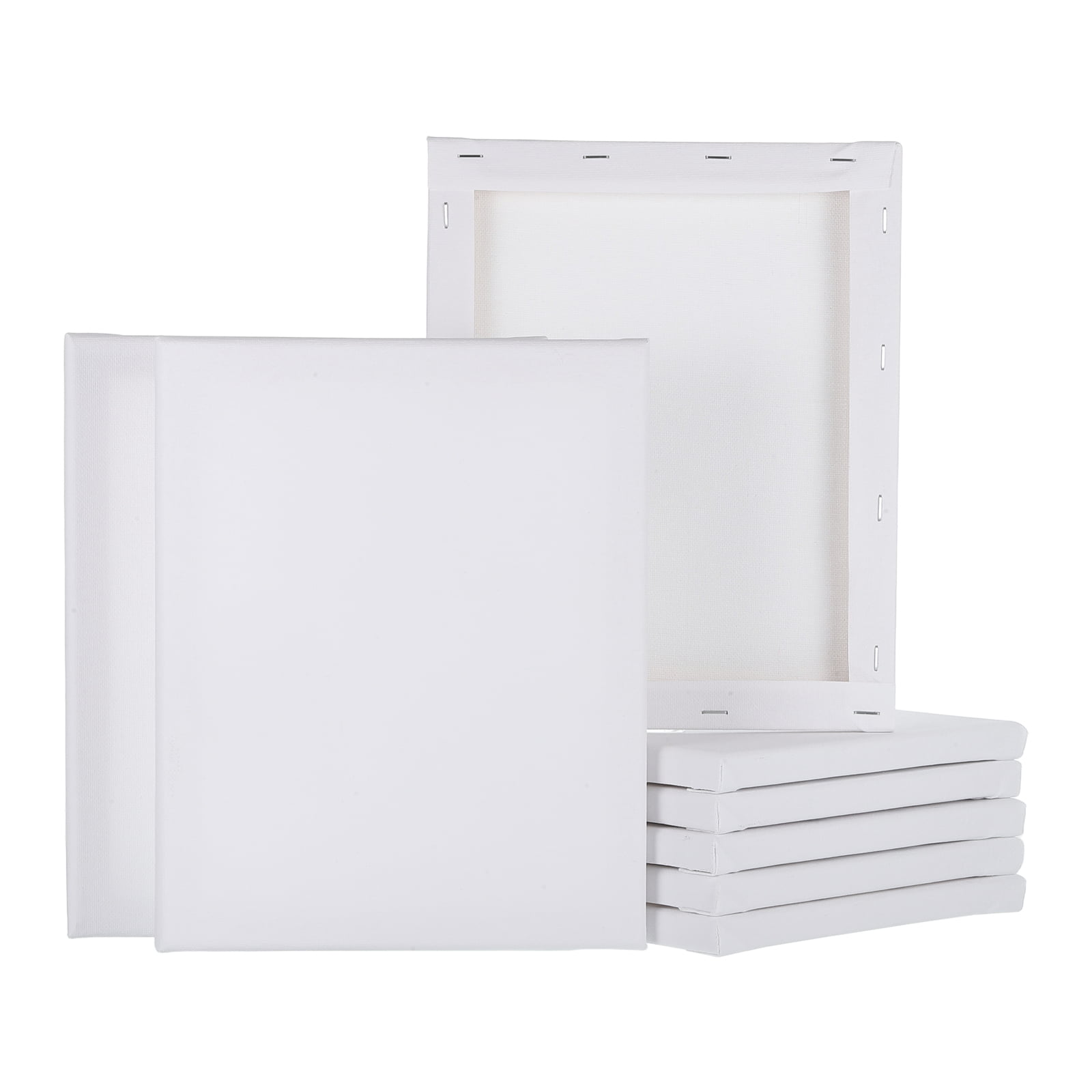Uxcell 8 Pcs Stretched Canvas, 8x10" Artist Boards 4/5" Profile Cotton Panels,White