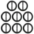 thumbnail image 1 of Uxcell 8 Pcs T-Shirt Tie Clips, Plastic Silk Scarf Ring Clip Waist Knotted Buckle Rings Fashion Round Circle Buckles for Women Black, 1 of 8
