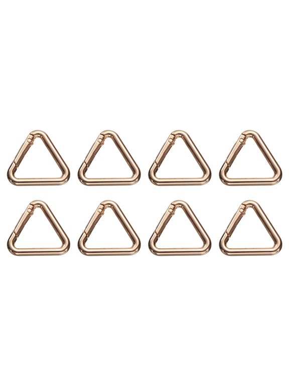 8 Pcs Triangle Spring Key Ring 1.3 Inch Metal Buckle Spring Snap Clip Trigger for Keychains Bags Purse Handbags Hanging Crafts DIY Accessories Decorations, Gold