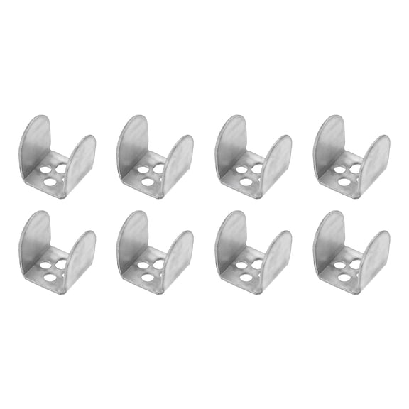Uxcell 8 Pcs U Bracket for 0.73" Panels, 23 x 22.5 x 26mm Metal U Shaped Fasteners Brackets for Guardrail or Partitions Connection, Silver