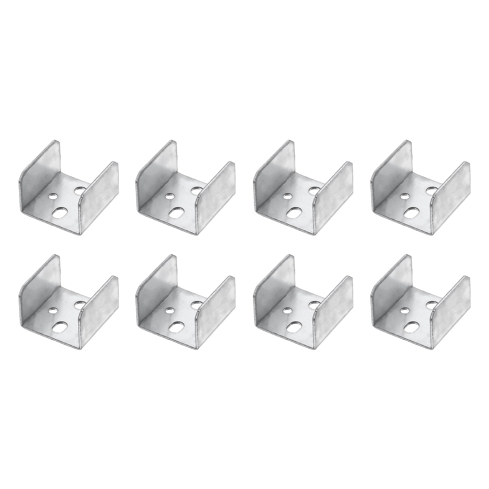 Uxcell 8 Pcs U Bracket for 1.5" Panels, 41 x 41 x 28mm Metal U Shaped Fasteners Brackets for Guardrail or Partitions Connection, Silver