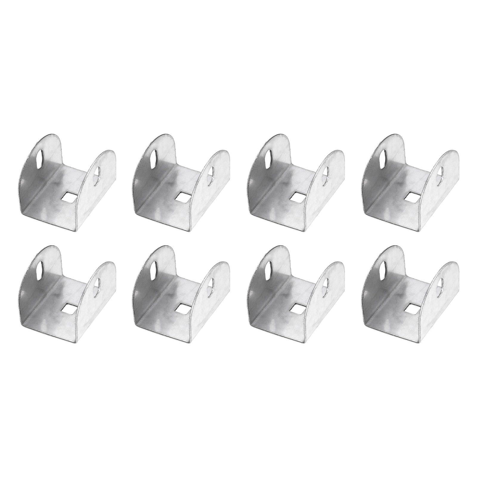Uxcell 8 Pcs U Bracket for 1.63" Panels, 59 x 44.5 x 43mm Metal U Shaped Fasteners Brackets for Guardrail or Partitions Connection, Silver