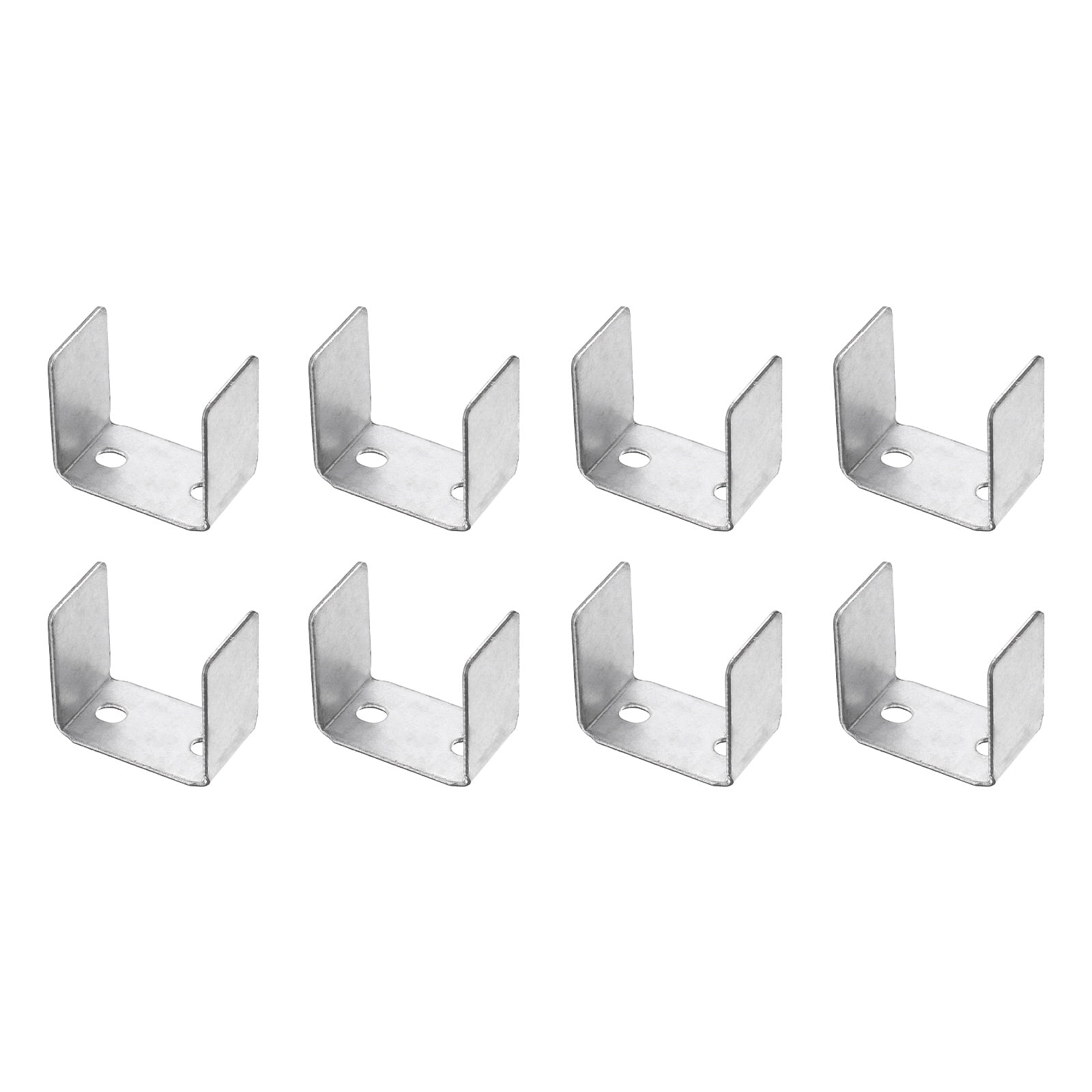 Uxcell 8 Pcs U Bracket for 1.65" Panels, 27 x 46 x 41mm Metal U Shaped Fasteners Brackets for Guardrail or Partitions Connection, Silver