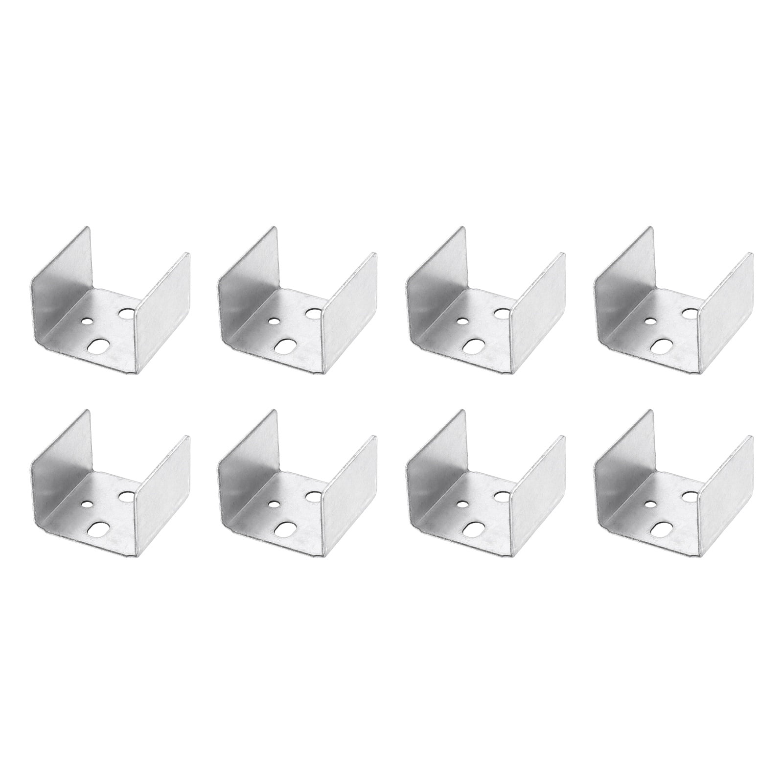 Uxcell 8 Pcs U Bracket for 1.65" Panels, 46 x 46 x 31mm Metal U Shaped Fasteners Brackets for Guardrail or Partitions Connection, Silver