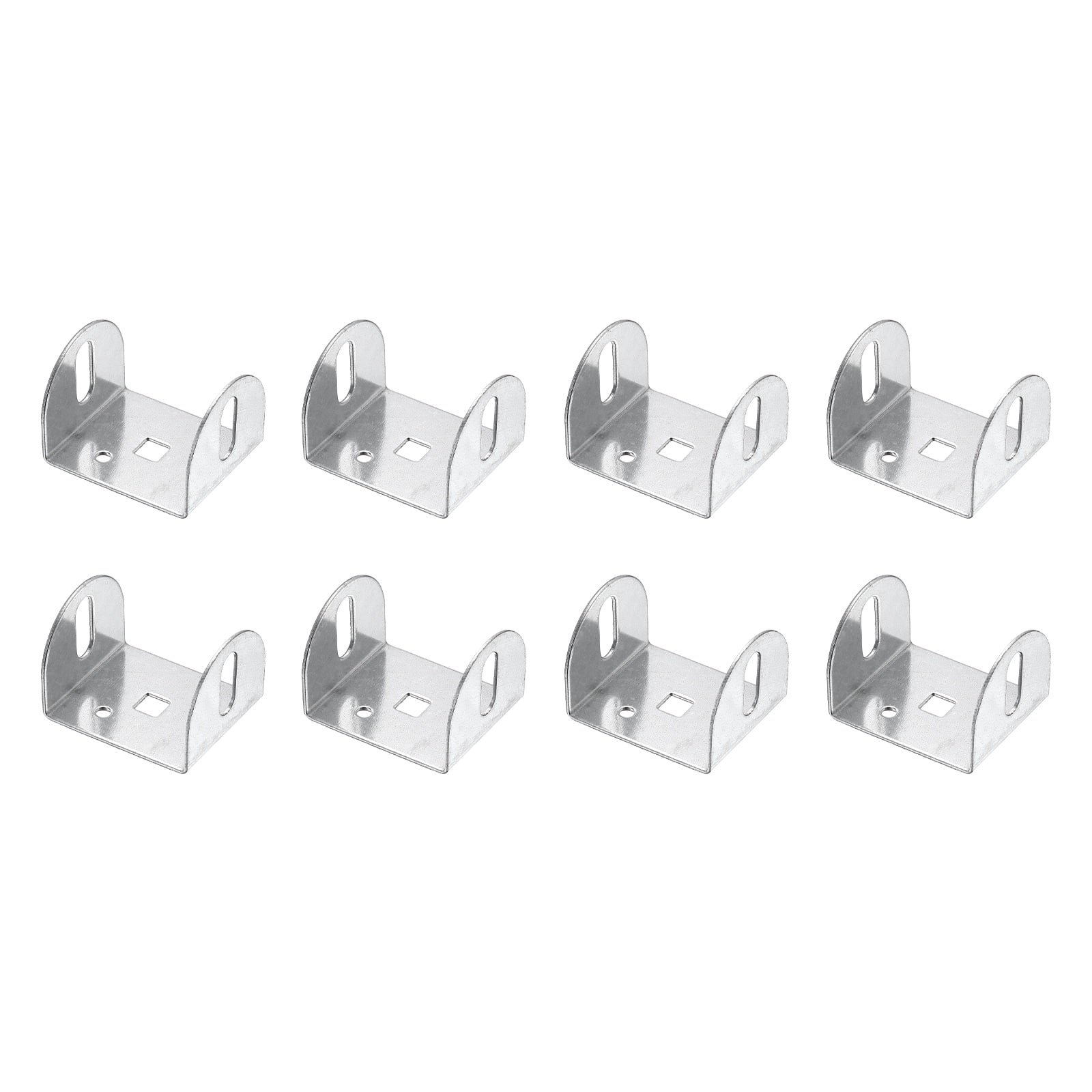 Uxcell 8 Pcs U Bracket for 1.77" Panels, 54 x 45 x 37mm Metal U Shaped Fasteners Brackets for Guardrail or Partitions Connection, Silver