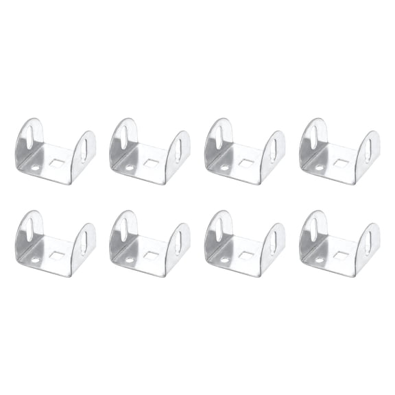 Uxcell 8 Pcs U Bracket for 1.81" Panels, 44 x 49 x 33mm Metal U Shaped Fasteners Brackets for Guardrail or Partitions Connection, Silver