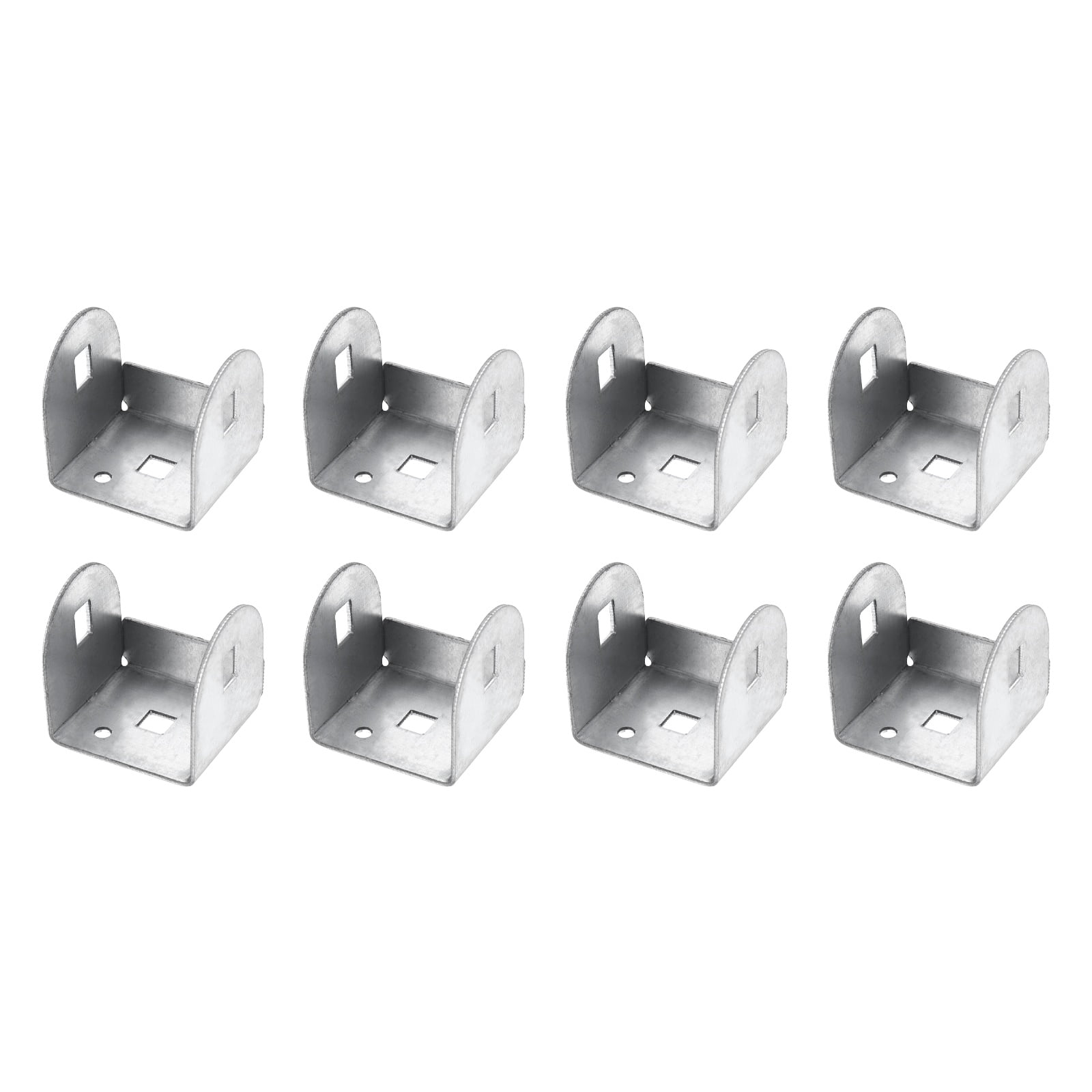 Uxcell 8 Pcs U Bracket for 1.81" Panels, 46 x 51 x 49mm Metal U Shaped Fasteners Brackets for Guardrail or Partitions Connection, Silver