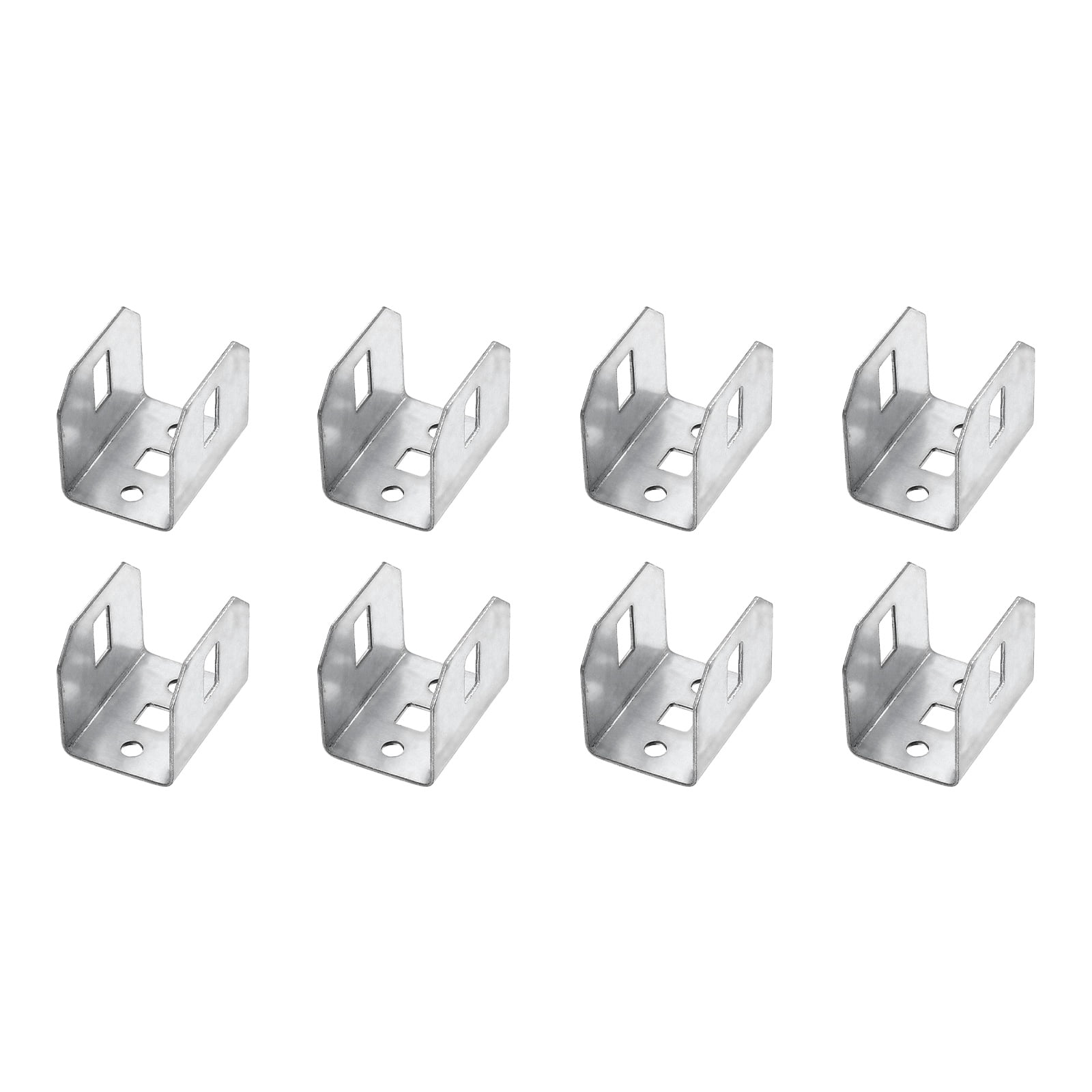 Uxcell 8 Pcs U Bracket for 1.24" Panels, 34.5 x 31.5 x 39mm Metal U Shaped Fasteners Brackets for Guardrail or Partitions Connection, Silver