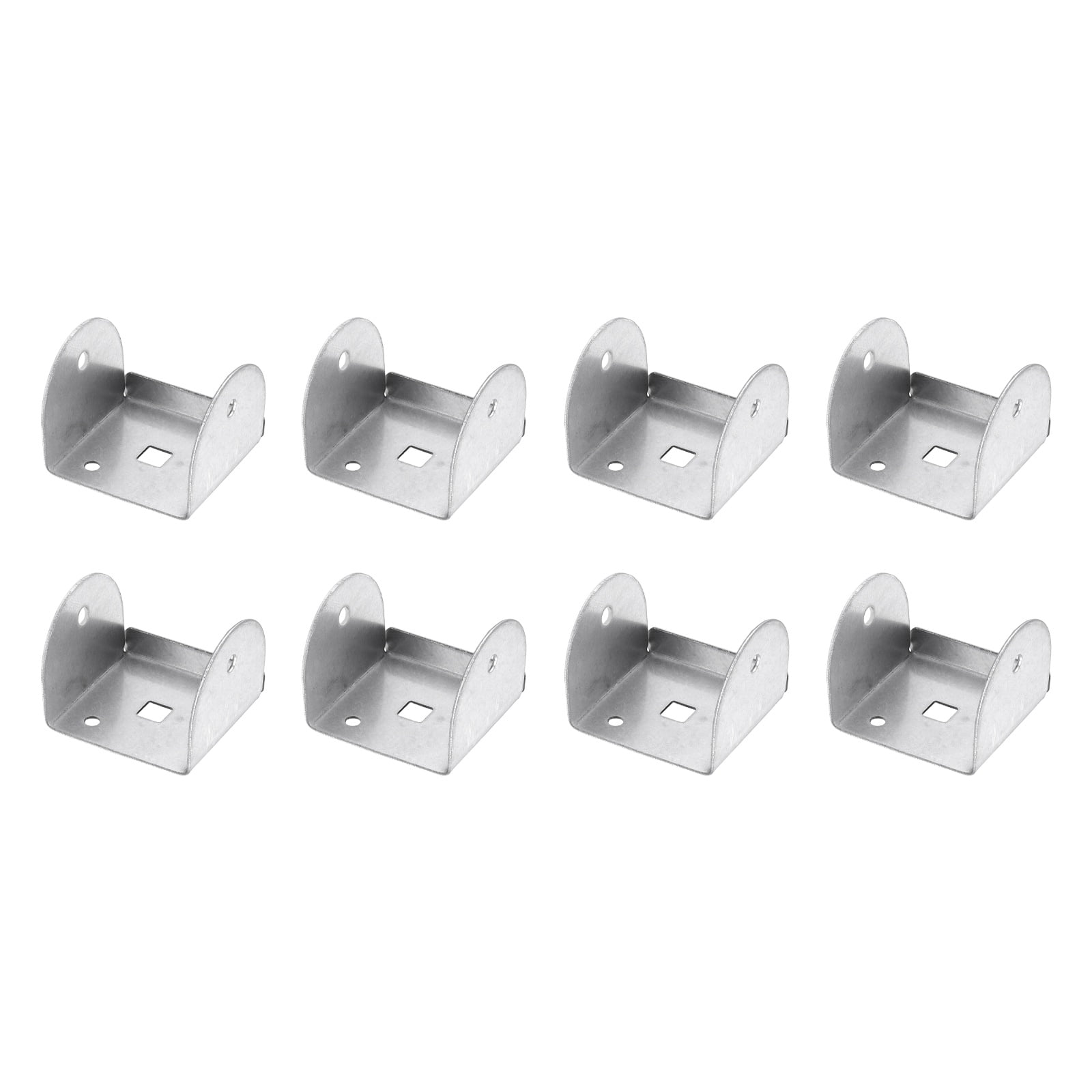 Uxcell 8 Pcs U Bracket for 2.01" Panels, 52 x 55 x 42mm Metal U Shaped Fasteners Brackets for Guardrail or Partitions Connection, Silver
