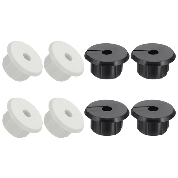 Uxcell 8Pcs Wall Bushing Grommet, Wall Cable Feed Through Bushings, Black/White
