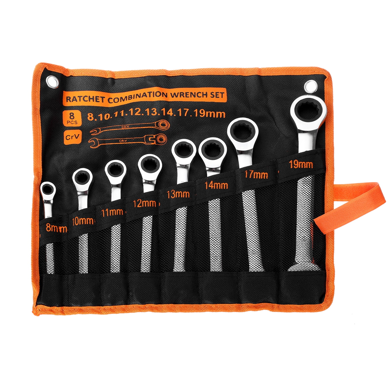 Uxcell 8 Pieces Ratcheting Combination Wrench Set 8-19mmmm Metric 12PT Ratchet Wrench