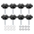 thumbnail image 1 of Uxcell 8 Pieces Star Clamping Knobs Nuts Washers M6 x 35mm Metric Zinc Plated Steel Stud 38mm 6-Star Plastic Handle, 1 of 7
