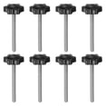 thumbnail image 1 of Uxcell 8 Pieces Star Knobs M6 x 70mm 304 Stainless Steel Threaded Stud 32mm 6-Star Head Clamping Thumb Screw Black, 1 of 7