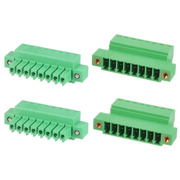 Uxcell 8 Pin 3.5mm Pitch 300V 8A PCB Mount Screw Terminal Block Connector, Pluggable Plug Flange Mount for DIY Electronics Audio Power Modules