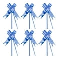 thumbnail image 1 of Uxcell 8" Pull Bows Gift Wrapping Pull Bow Heart Pattern Baskets Present Bows Knot Ribbon Blue 100 Pcs, 1 of 6
