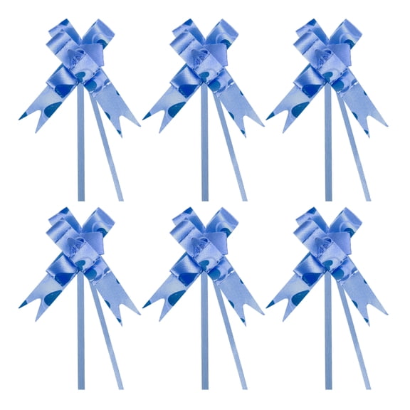 Uxcell 8" Pull Bows Gift Wrapping Pull Bow Heart Pattern Baskets Present Bows Knot Ribbon Blue 100 Pcs