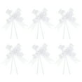 thumbnail image 1 of Uxcell 8" Pull Bows Gift Wrapping Pull Bow Rose Pattern Baskets Present Bows Knot Ribbon White 100 Pcs, 1 of 6