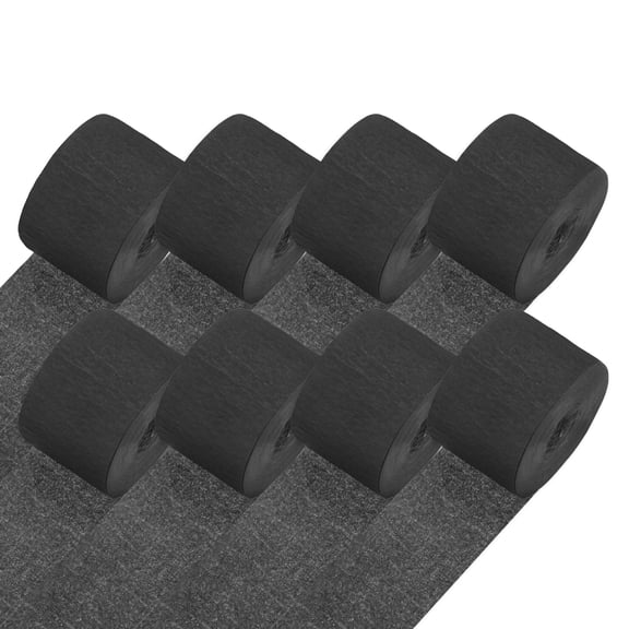 Uxcell 8-Rolls Crepe Paper Streamer, 656ft Crepe Streamers for Christmas Supplies [Black-1.8 Inch x 82 Ft/Roll]