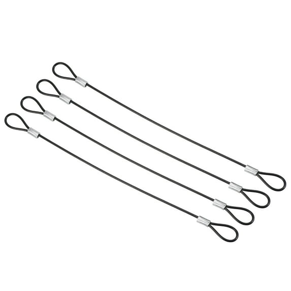 Uxcell Safety Cable Lock Steel Stage Lighting Security Wire Ropes Black 2mmx0.2m 4Pcs