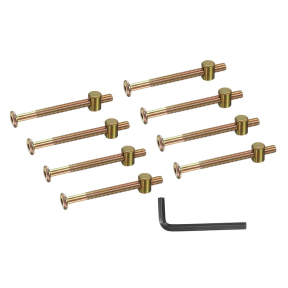 Uxcell 8 Set Bunk Bed Bolts and Nuts, M6x75mm Hex Drive Socket Cap Screws Nuts for Beds Headboards Chairs Furniture