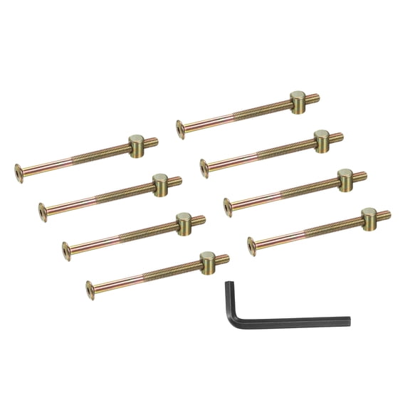 Uxcell 8 Set Bunk Bed Bolts and Nuts, M6x90mm Hex Drive Socket Cap Screws Nuts for Beds Headboards Chairs Furniture