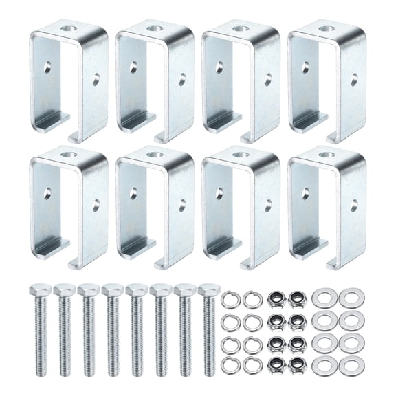 Uxcell 8 Set Channel Trolley Track Hanger Bracket, Intermediate Support Hanger Bracket for 1-5/8" Channel Trolley Track