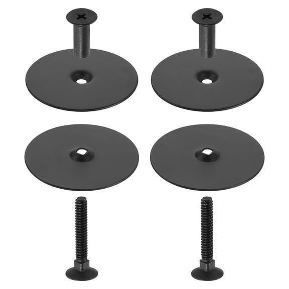 Uxcell 8 Set Door Hole Cover Plate, 2-5/8" Diameter Round Deadbolt Cover Plate Metal Door Knob Handle Hole Filler Plate with Connecting Screws, Black