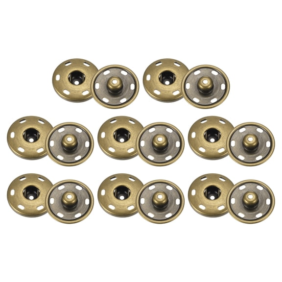 Uxcell 8 Set Sew-on Snap Buttons 25mm Metal Snap Fastener Buttons, Bronze