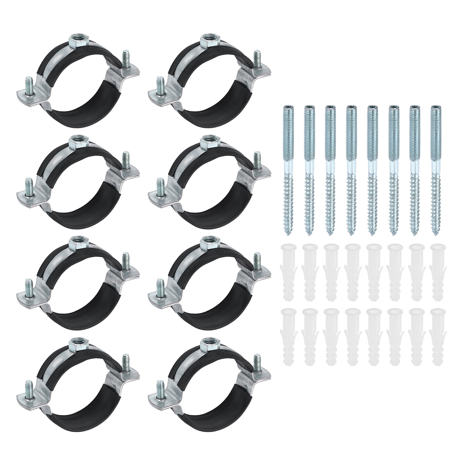 Uxcell 8 Set Split Ring Pipe Hanger 2" (50mm) Galvanized Steel Sheet